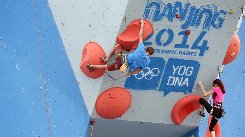 Primeira participação da escalada em um evento Olímpico, em Nanjing 2014, nos Jogos Olímpicos da Juventude