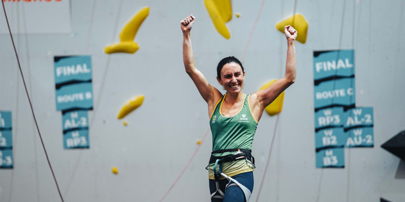 Marina Dias é campeã Mundial de Paraescalada | Foto: Lena Drapella/IFSC