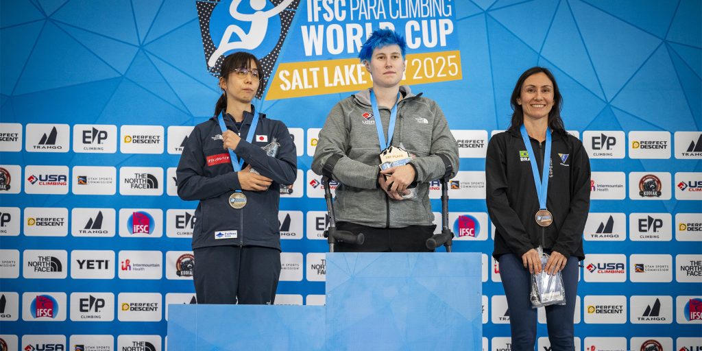 Marina Dias conquista sua sétima medalha em Copas do Mundo de Paraescalada | Foto: Slobodan Miskovic/IFSC